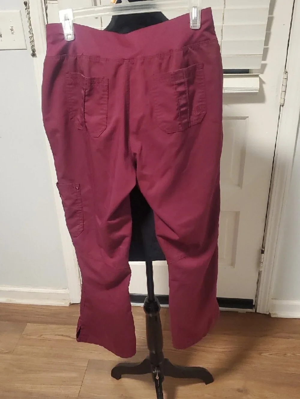 healing hands Maroon Boot-Cut Cargo Scrub Pants - Picture 6 of 9